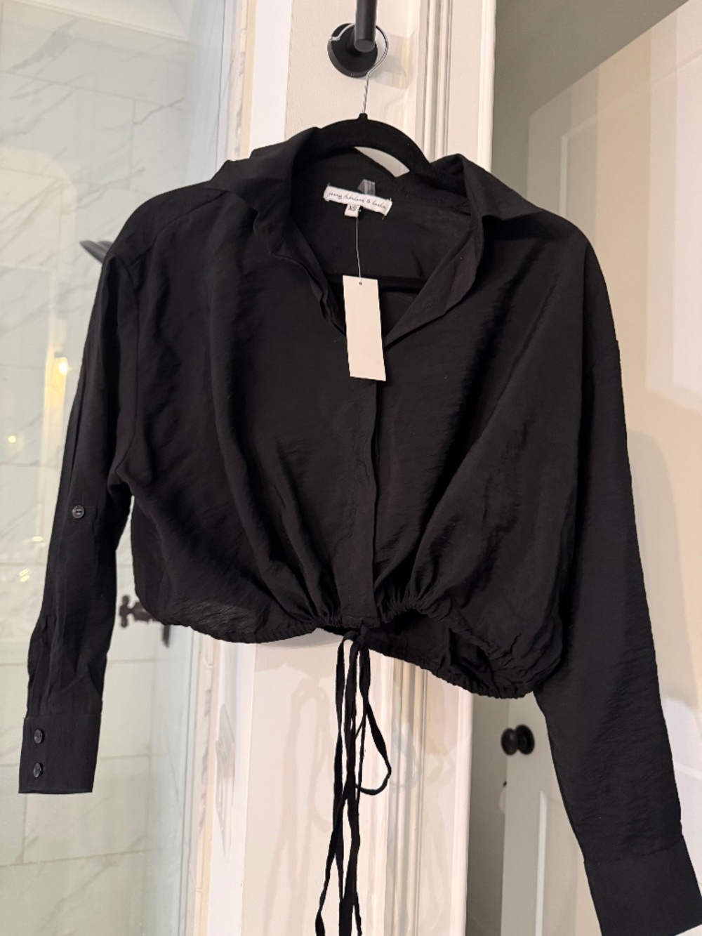 young fabulous & broke Long Sleeve, XS, Black Blouse